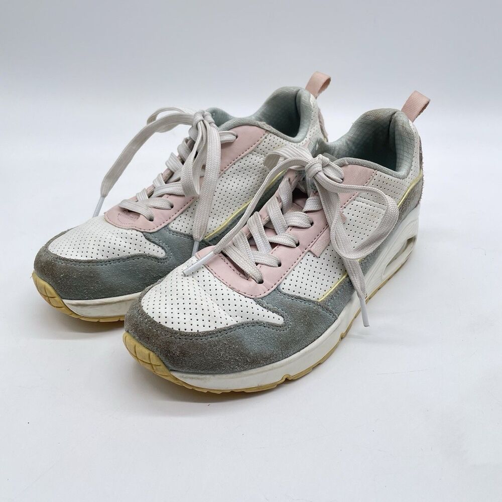 Skechers Uno 2 Much Fun Women’s 6 Pink Gray Sneakers SN177105 LBPK